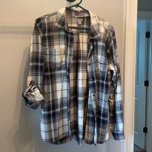 Button-up Plaid Long Sleeve Shirt Size L